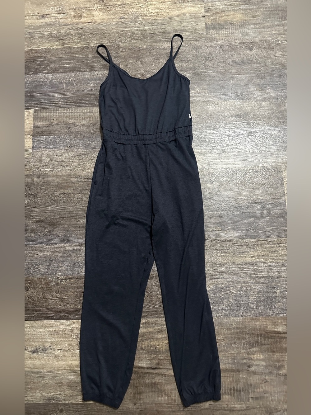 Vuori Black Spaghetti-Strap Jumpsuit